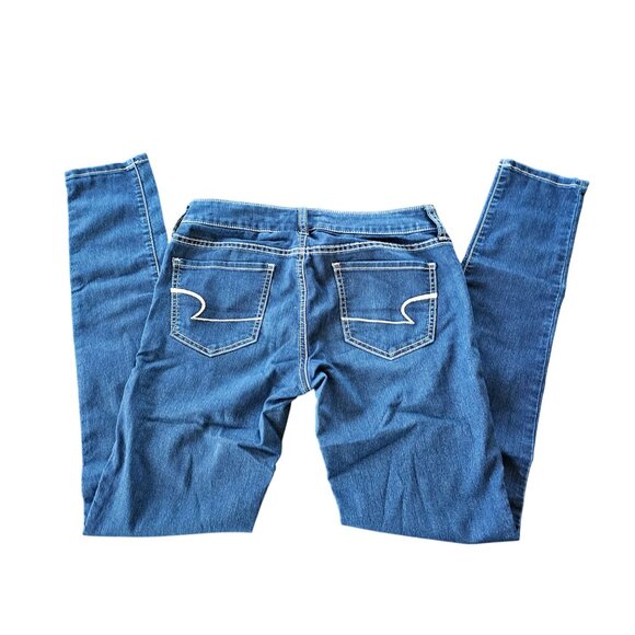 American eagle Denim - American Eagle Women's Dark Wash Jegging Jean's bold stitching size 2